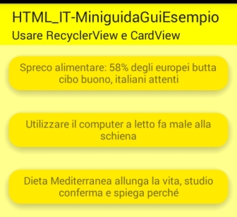 RecyclerView e CardView