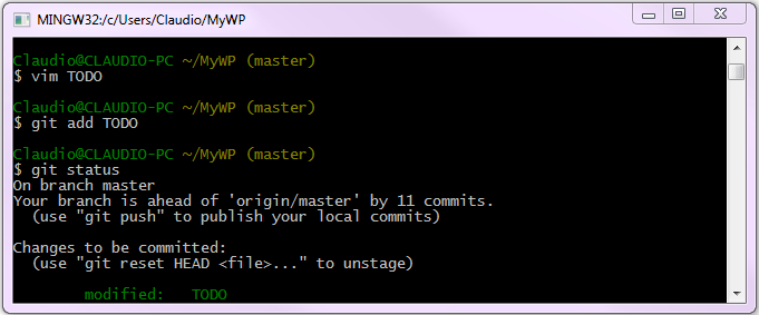 Staging e output di status