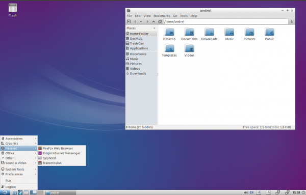 Il desktop di Lubuntu 15.10