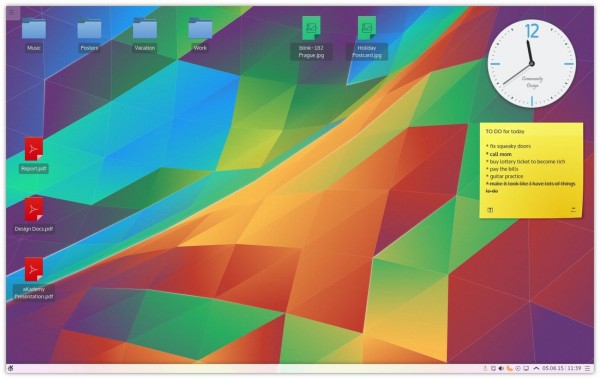 Il desktop di Kubuntu 15.10