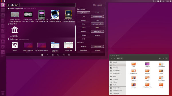 Il desktop di Ubuntu 15.10