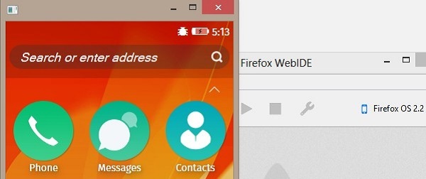 L'interfaccia di WebIDE su Firefox Developer Edition