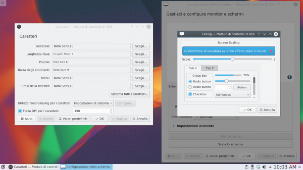 Impostazione HiDPI per KDE plasma 5