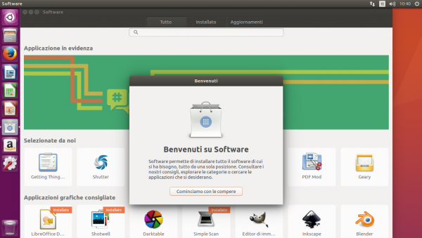 L'interfaccia del nuovo centro software di Ubuntu