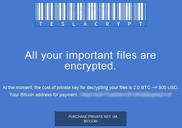 Pagina HTML con le istruzioni per il pagamento, generata da TeslaCrypt