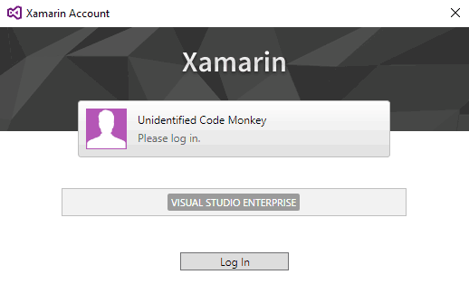 Accesso a Xamarin su Visual Studio