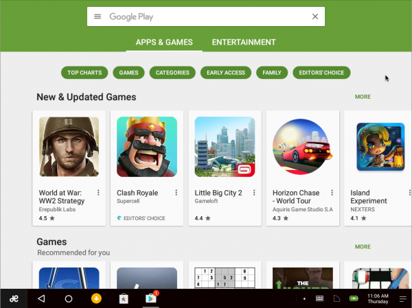 Il Play Store di Google su Remix OS 