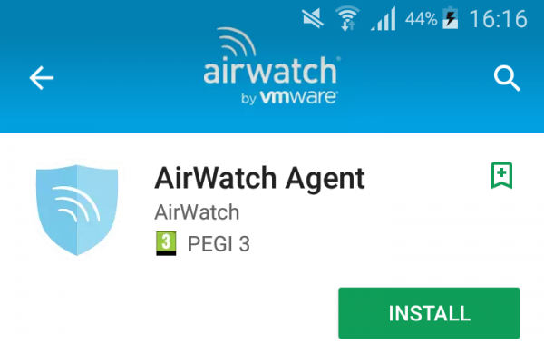 AirWatch Agent Google Store