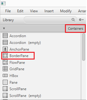 Containers in Scene Builder