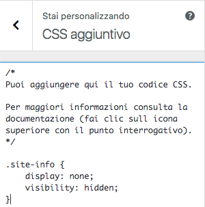 CSS aggiuntivo