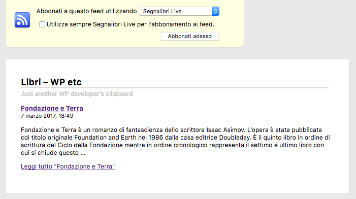 Il Feedreader di Firefox