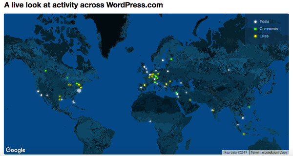 Mappa attività di WordPress.com