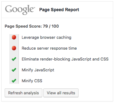 Page Speed Report