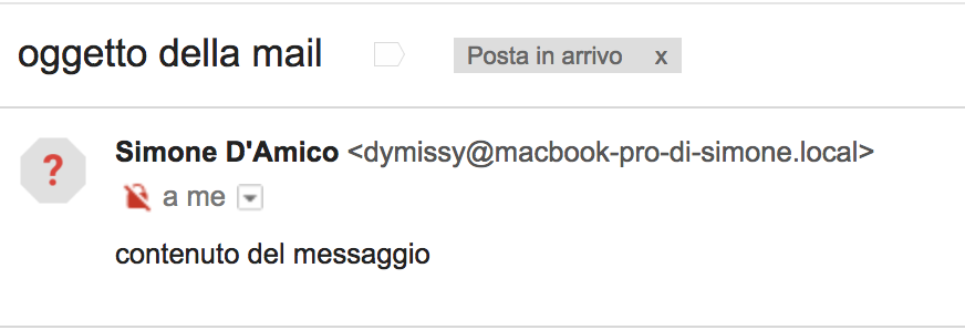 Invio della mail