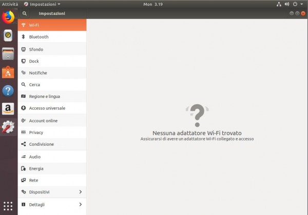 Interfaccia di configurazione di Ubuntu