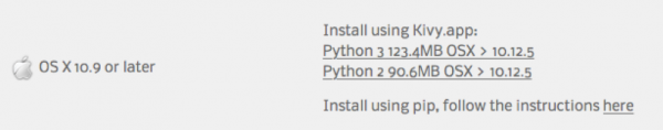 Opzioni di installazione su Mac OS X