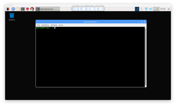 Applicazione del Terminale su Raspbian