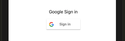 Schermata di autenticazione con Google