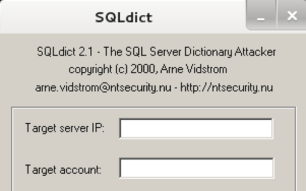 Interfaccia grafica di SQLDict