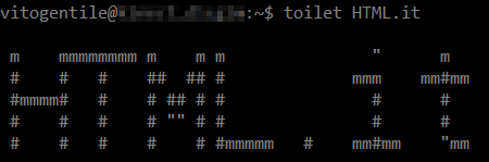 La stringa HTML.it trasformata da toilet in ASCII art