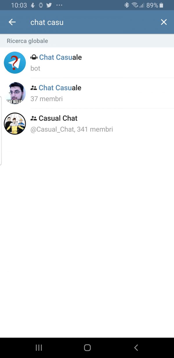 Chat casuale su Telegram