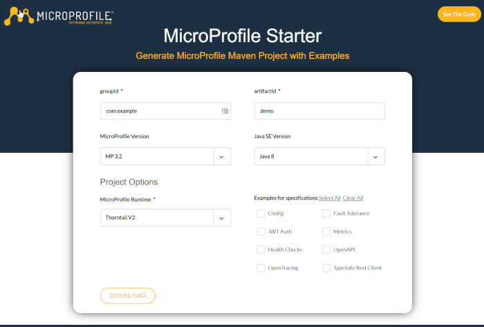 MicroProfile Starter 1.0