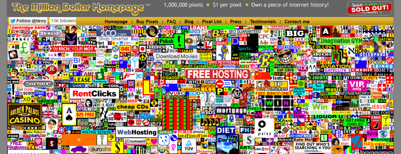 The Million Dollar Homepage