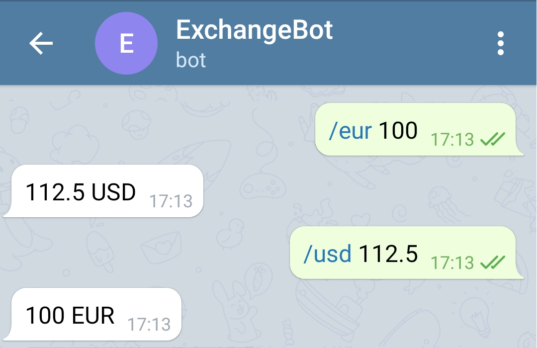 Convertire valuta con un bot
