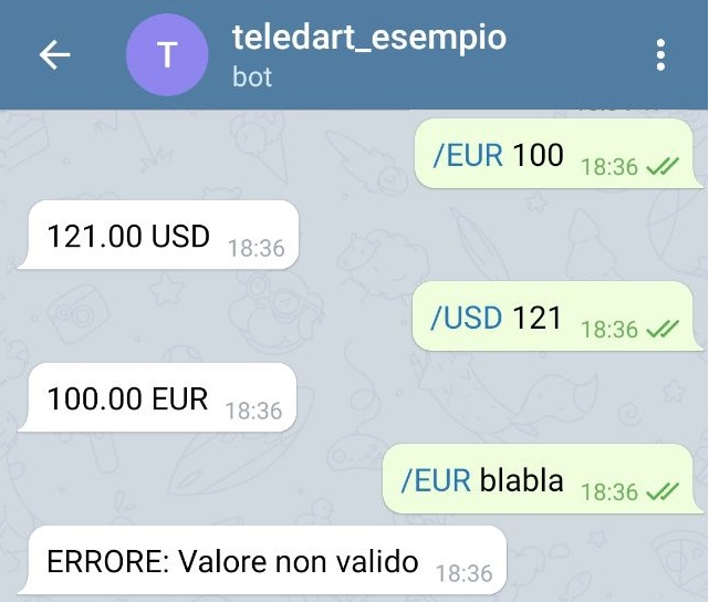 Conversione di valuta con i Telegram Bot in Dart