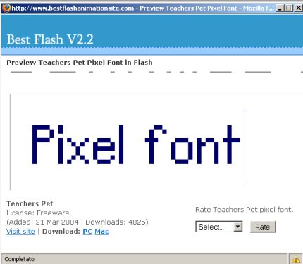 Esempio di pixel-font