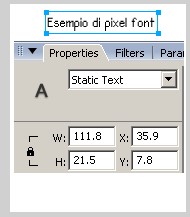 Campo di testo con pixel font
