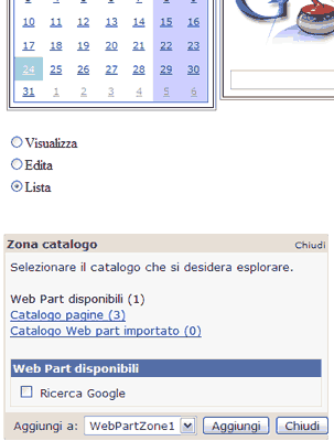 Visualizzazione della Zona Catalogo