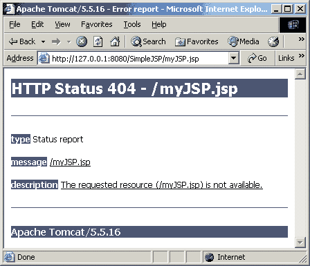 Tipico errore HTTP 404