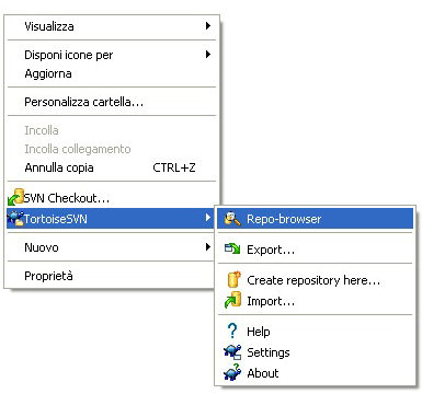 Selezione opzione Repo-Browser