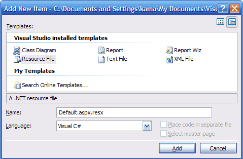 Aggiungere i file delle risorse