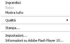 Menu del Flash Player 10