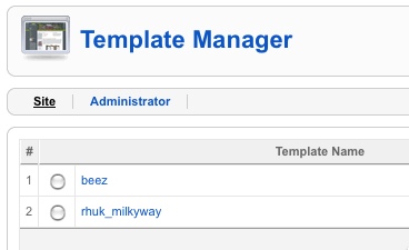 Template Manager Joomla