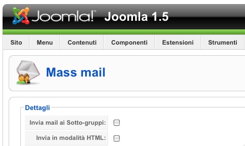 La funzione Mass Mail di Joomla