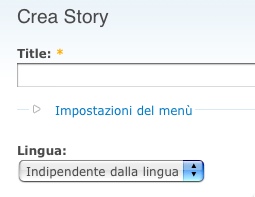 Opzione lingua in crea story