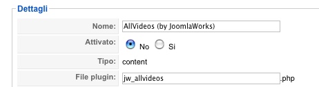 La configurazione di AllVideos
