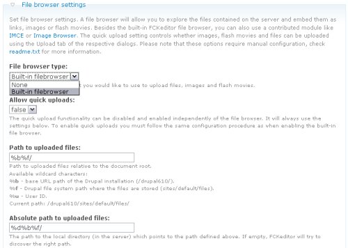 File browser settings