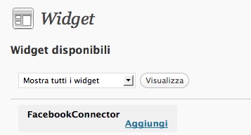 Widget Facebook Connector