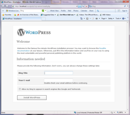 Configuriamo WordPress per il nostro blog