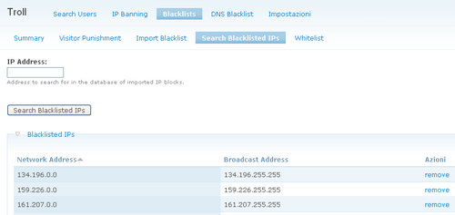 IP della black list