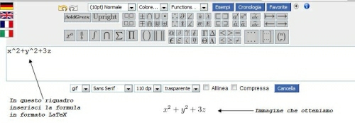 Codecogs per generare formule matematiche