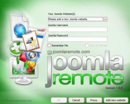 Joomla Remote la schermate di login