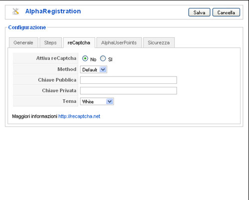 Alpha Registration reCaptcha