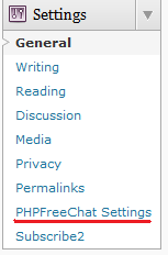 PHPFreeChat settings