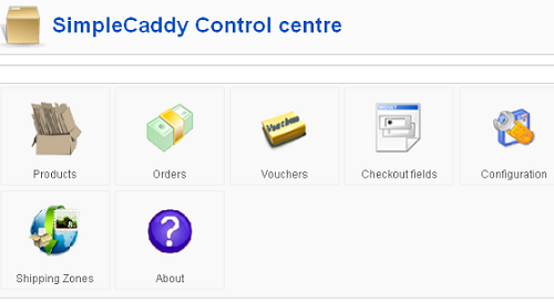 SimpleCaddy Control centre